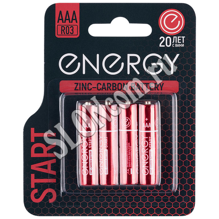 Батарейка солевая 4 штуки, Energy Start R03/4B (AAА) - Фото