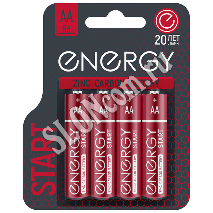 Батарейка солевая 4 штуки, Energy Start R6/4B (AА) - Фото