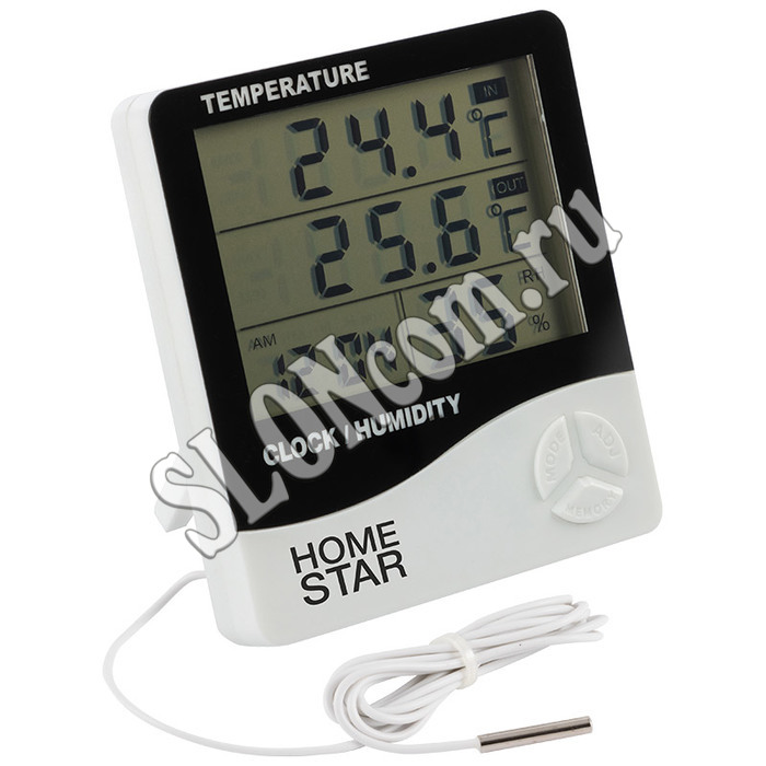 Термометр-гигрометр цифровой с выносным датчиком, HOMESTAR HS-0109 - Фото
