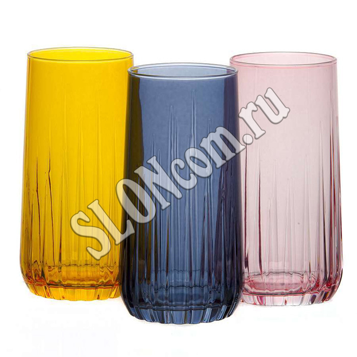 Набор стаканов цветных 3 штуки, 360 мл, Pasabahce - Фото